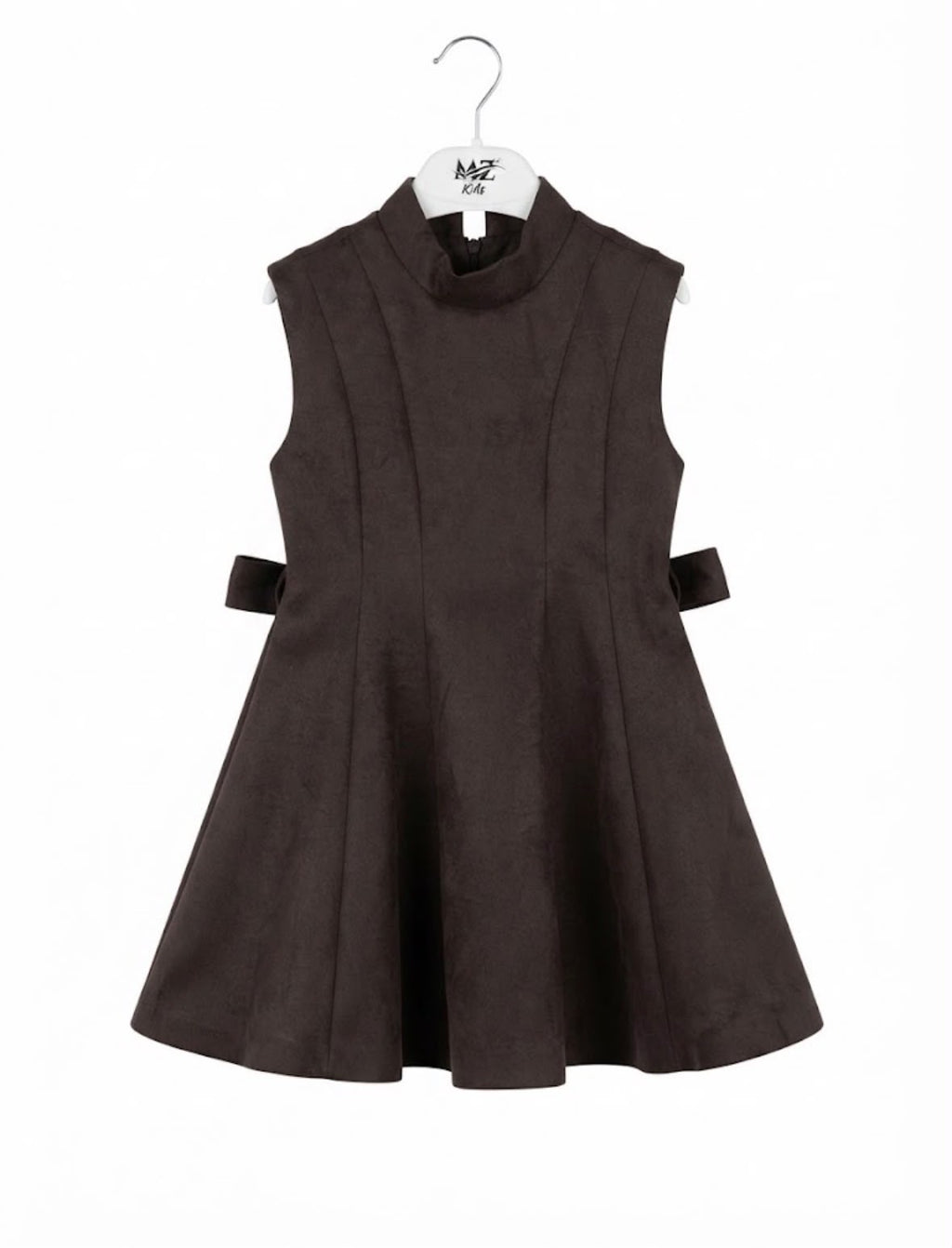 Compleu Elegant pentru Fetițe din 4 Piese cu Palton Crem, Rochie Maro și Accesorii Asortate